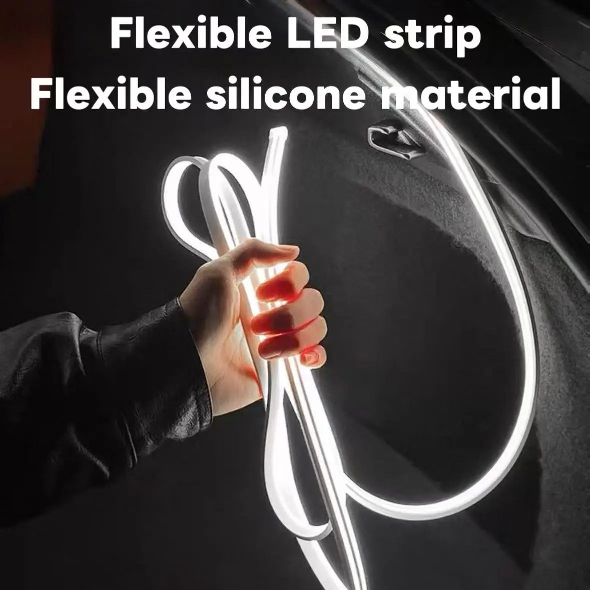 ruban led flexible blanc moderne adhésif câble connexion coffre arrière ambiance voitures