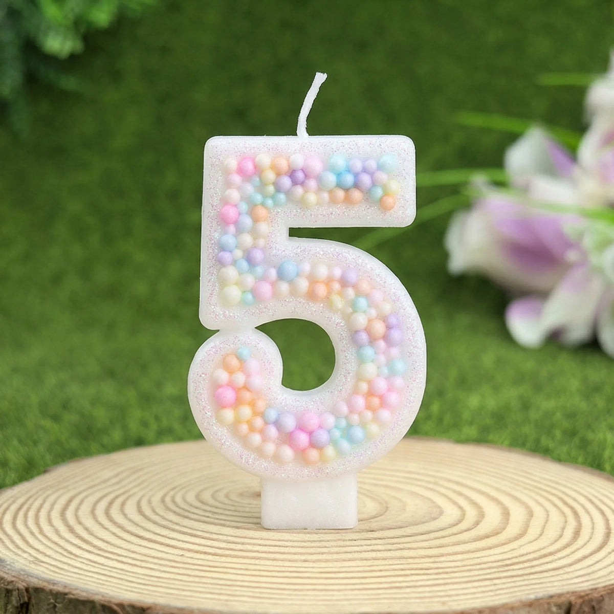 bougies numérales colorées blanc pastel anniversaire gâteau décoratives cire paraffine fixations invisibles set couteau