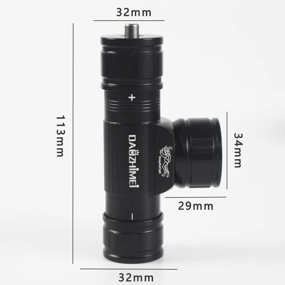 lampe torche plongée noire ceinture ajustable mode haut bas 30w led pratique compact exploration