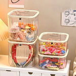 boîtes rangement transparentes femmes pince cheveux élastiques clips modernes domestique