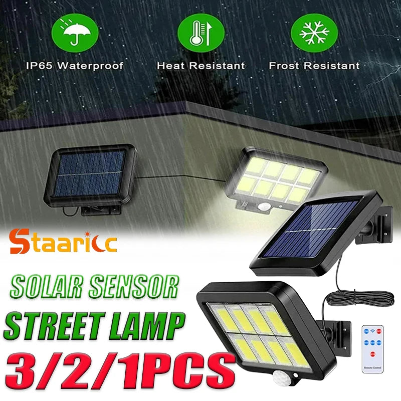 lampe solaire murale détecteur mouvement 18 led ip65 étanche moderne clips câble jardin rue