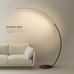 lampe pied arc moderne télécommande noir blanc beige bleu rouge violet minimaliste
