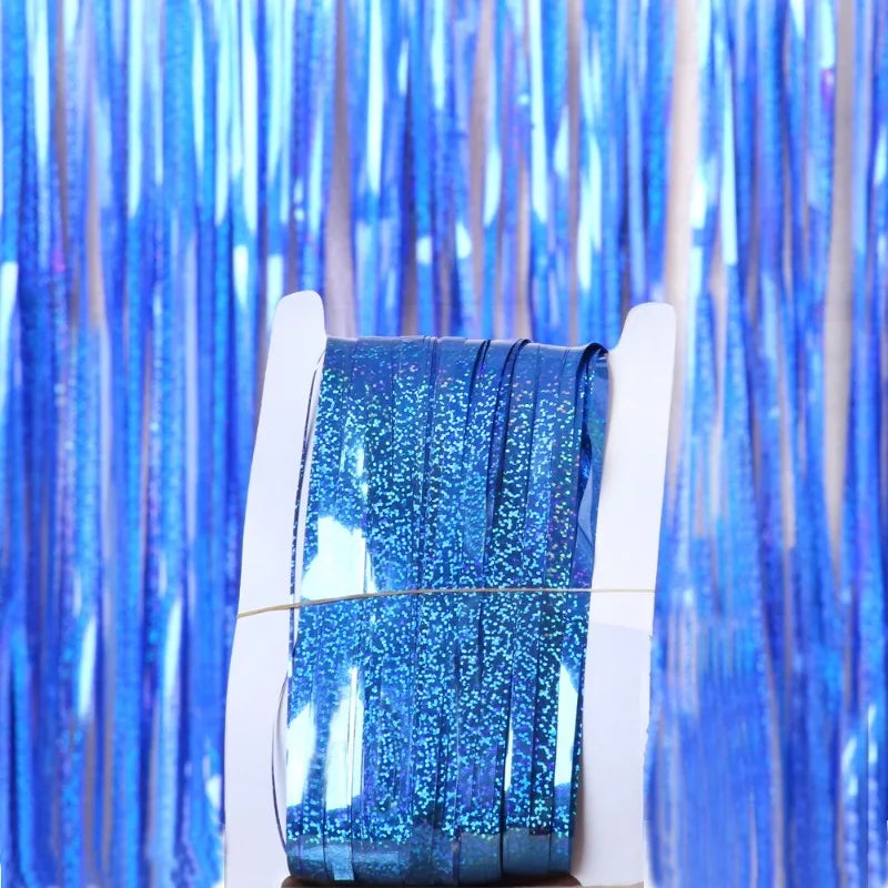 rideau festif violet pailleté adhésif transparent occasion anniversaire mariage noël