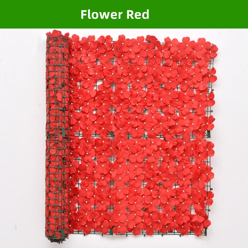 rideau fleurs artificielles rouge blanc rose mariage extérieur décoration moderne clips fixations