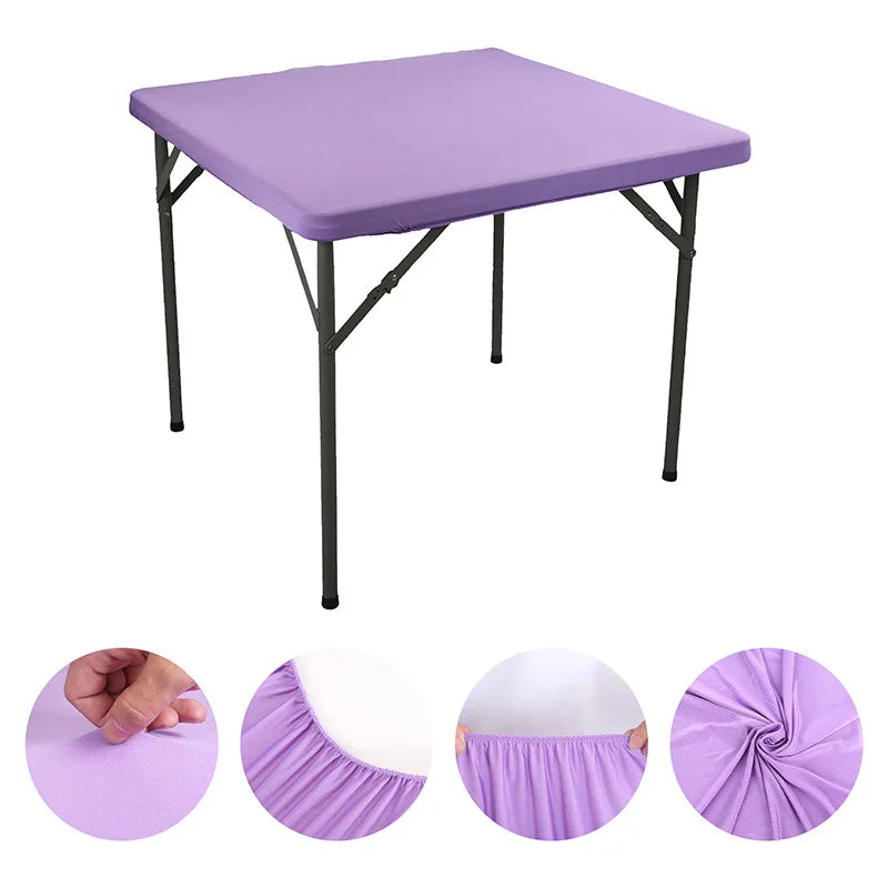 couvre table carré élastique noir rouge vert bleu rose violet blanc uni moderne festif