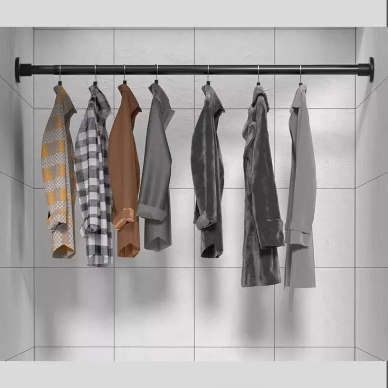 barre suspension rideau douche transparent moderne fer respectueux environnement gris noir blanc vert horizontal