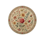 placemat classique floral oiseaux vert beige rose blanc 35cm 35cm