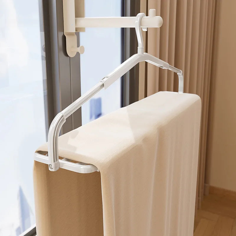 porte manteaux télescopiques blanc moderne minimaliste pinces intégrées accroche tringle 62cm multiple composants sans