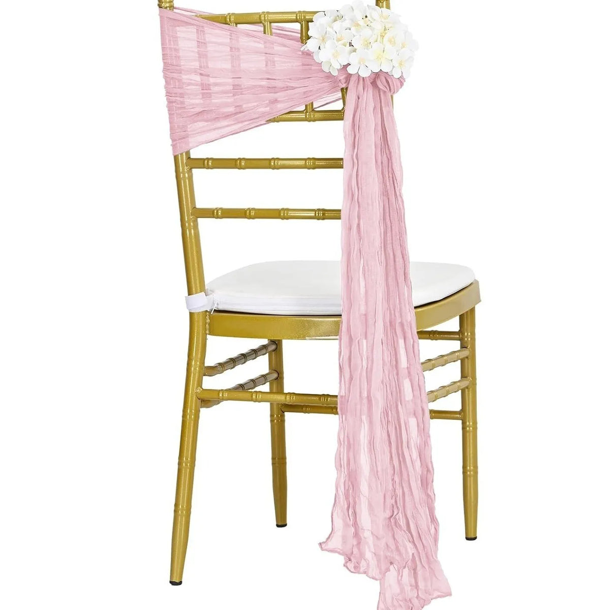 rubans chaise crêpés vert bleu marron adhésifs mariage décoration événement simples
