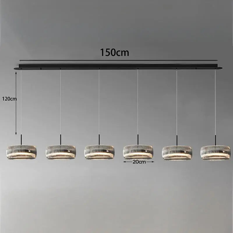suspension lumineuse moderne transparente reliefs câbles suspendus 90 260V flux lumineux 249 2000