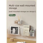 paniers rangement mural adhésifs noir maille métallique moderne cuisine sans perçage