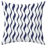 housse coussin bleu marine motif géométrique feuilles palmier sweet moderne minimaliste polyester