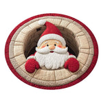 tapis rond noël père noël train pingouins guirlande rouge décoration chambre vinyle sans bpa