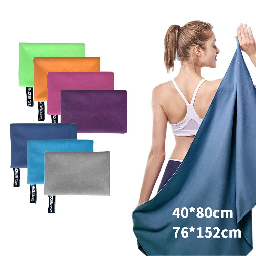 serviette microfibre bleu uni rapide absorption sport moderne elasticité machine laver