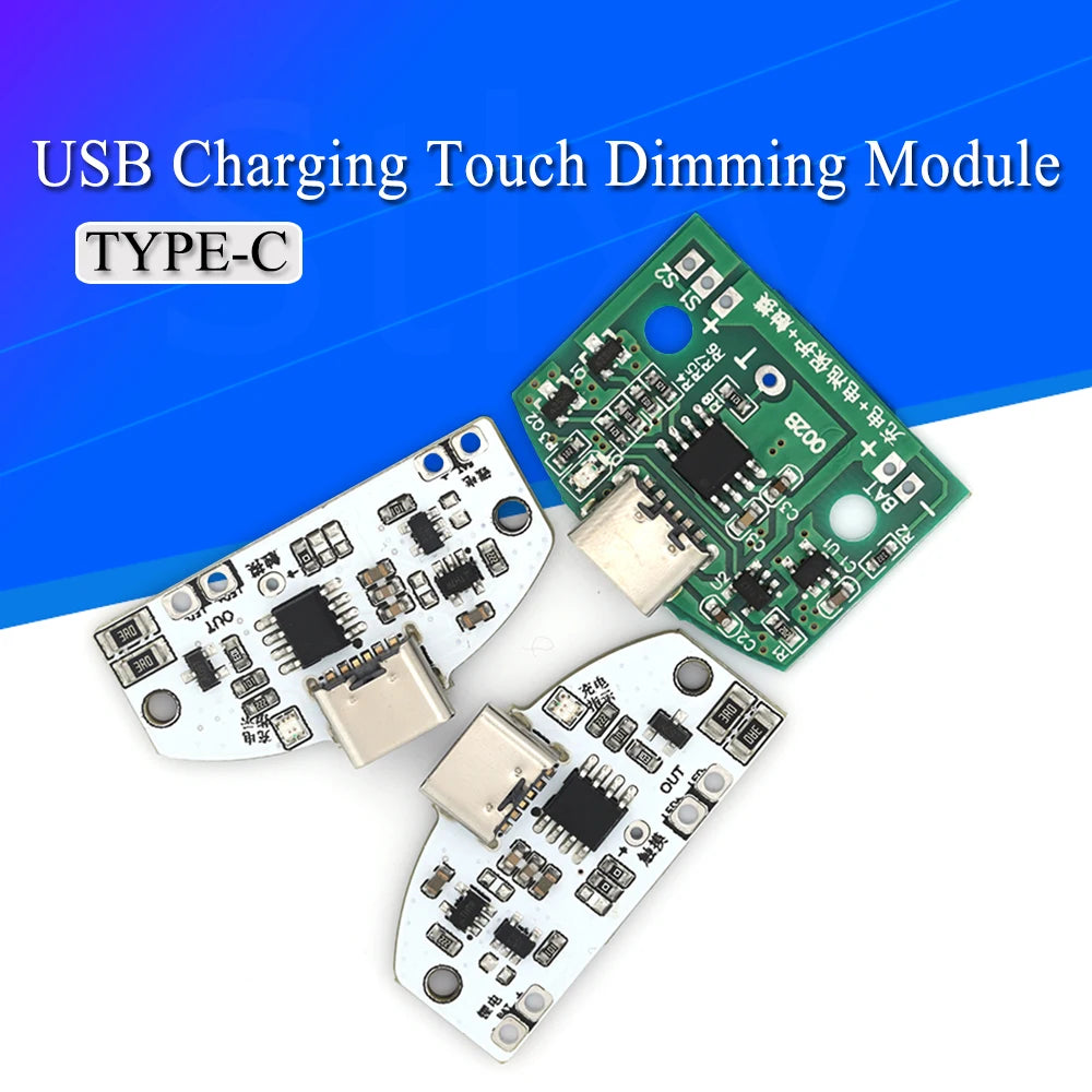 charge usb tactile module circuit imprimé led switch gradation continue trois vitesses blanc vert