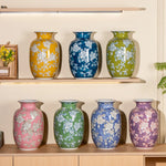 vases décoratifs fleurs classiques jaune bleu vert rose violet opaques