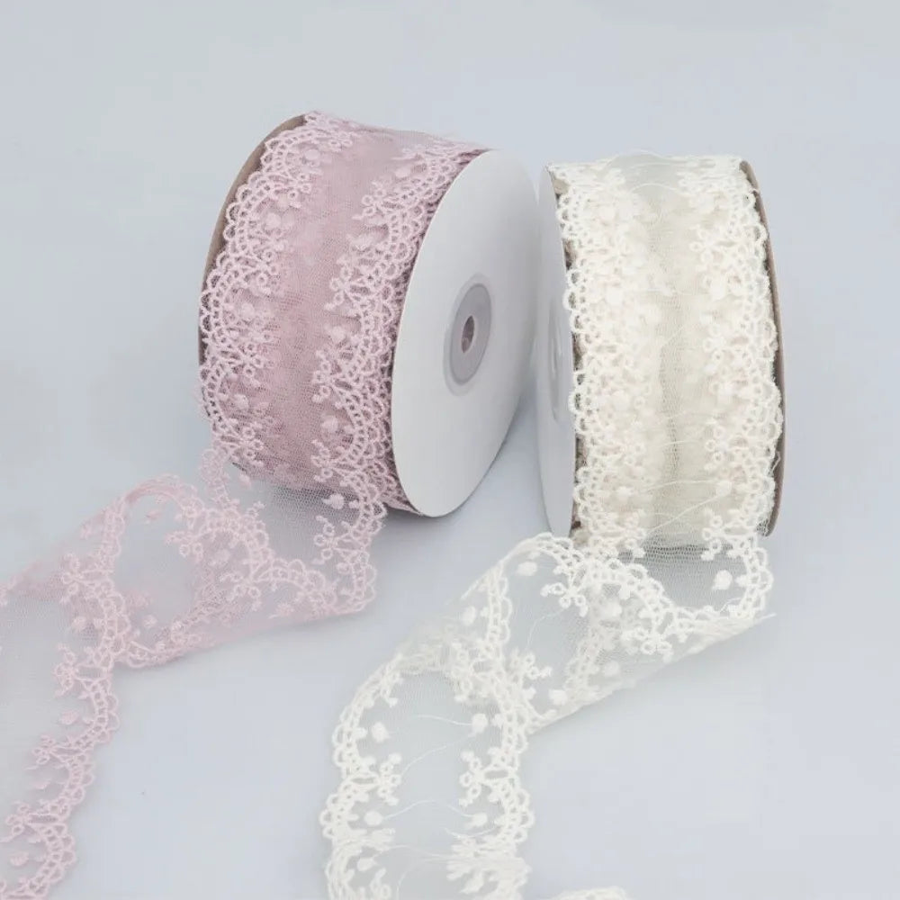 ruban dentelle motif floral largeur 4cm 4.5cm opacité noir roseclair blanc grisclair élégant couture