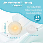 bougies led flottantes blancs modernes décoration maison piscine fontaine 12pcs 24pcs