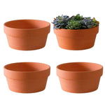 Pots fleurs terre cuite 11.5cm diamètre rustique drainage plantes succulentes pièces orange