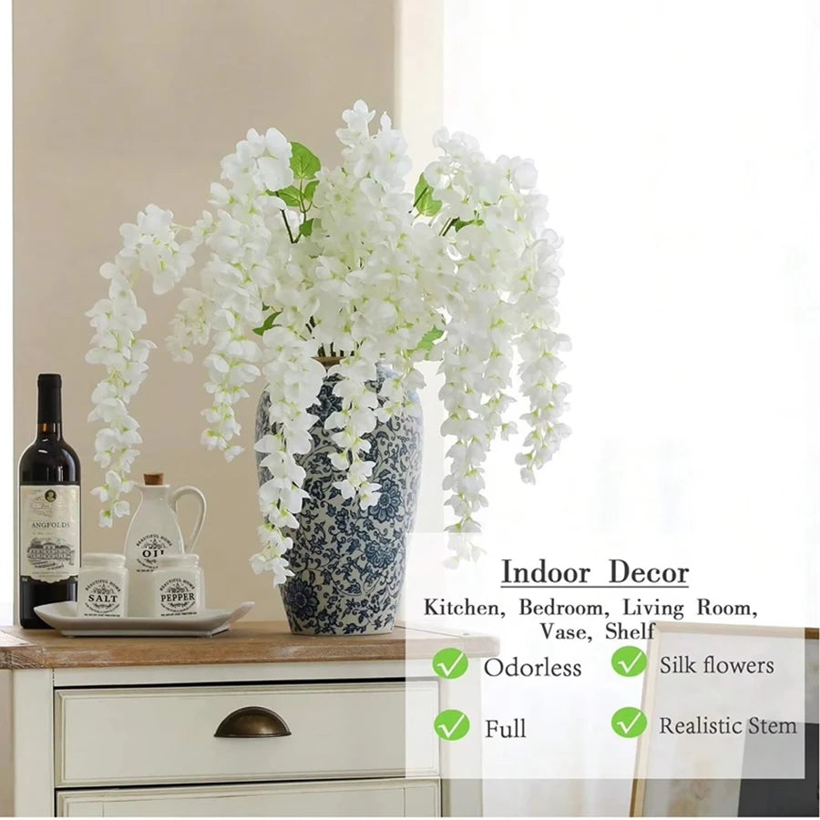 guirlande fleurs artificielles violettes blanches modernes décoration intérieure extérieure événements anniversaires mariage bohème nature