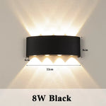 applique murale led contemporaine noire ip65 mur salon éclairage maison 3000k 85265v