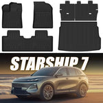 tapis sol voiture noir rayures horizontales surface rugueuse moderne résistant eyelets six pièces