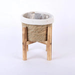 pots plante naturel blanc corde tressée bois rustique boho chic plastique transparentintérieurextérieurbalcon