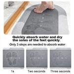 tapis bain absorbant antidérapant moderne motif abstrait ovale gris blanc