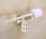 porte brosse wc bronze ornements floraux brosse aluminium pot rangement classique plaque noir