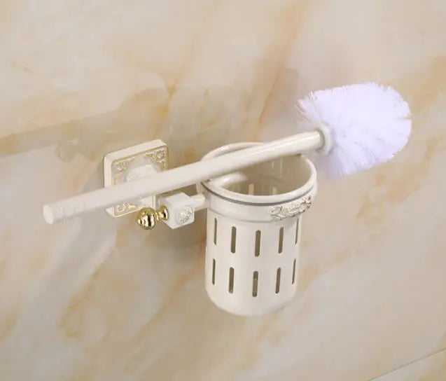 porte brosse wc bronze ornements floraux brosse aluminium pot rangement classique plaque noir