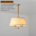 lampe suspendue or beige vert olive tissu fin métal minimaliste américaine chaîne ajustable ampoules