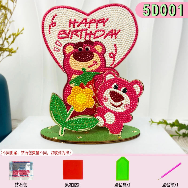 puzzle diamant multicolore dessins animés décoration artisanale pleine peinture spécial enfants anniversaire festive winnie