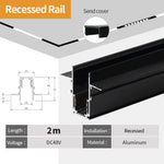 rail led magnétique noir mètres connecteurs d'angle clips fixation moderne