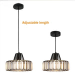 Suspension lumineuse moderne strass transparente noir doré élégante câble