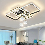 plafonnier moderne luminaire suspendu blanc noir doré cristaux géométrique contemporain