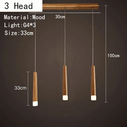 suspension lumineuse bois naturel moderne 12 têtes 90v 260v minimaliste