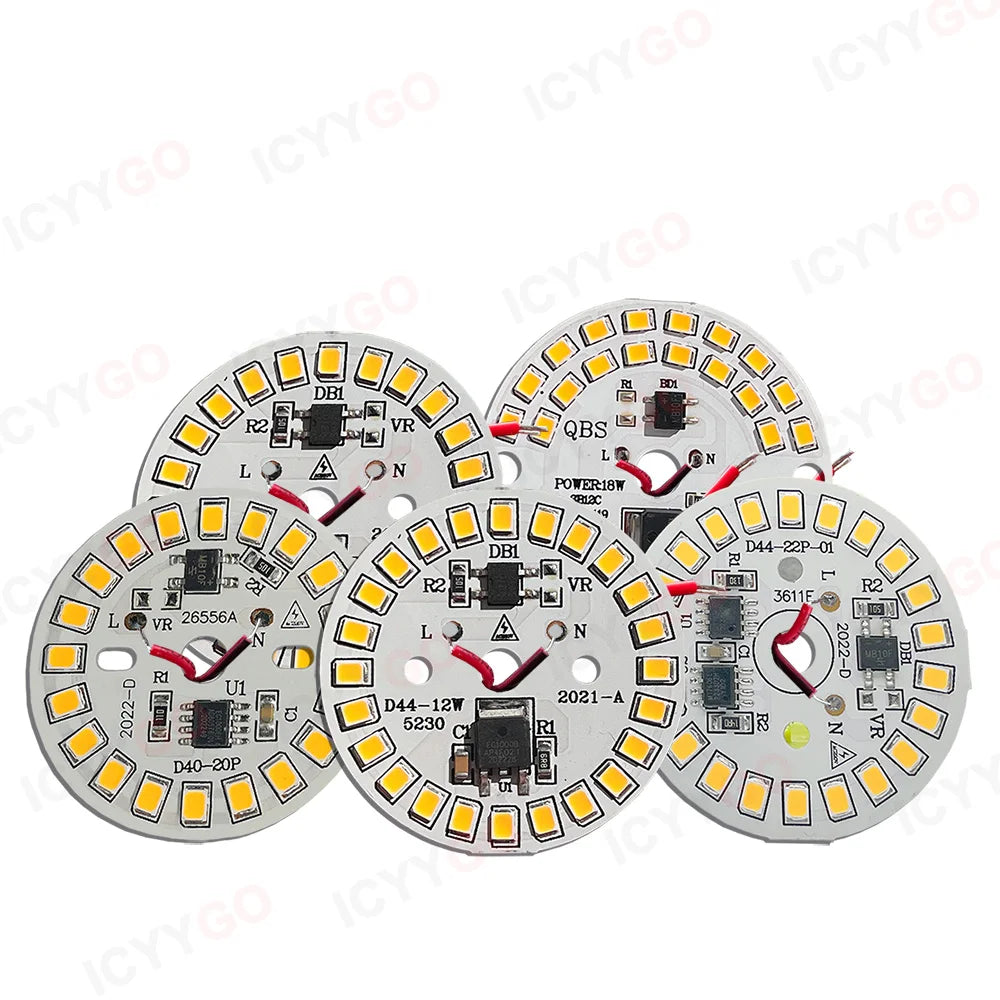 plaque led ronde blanche carrés jaunes puce smd 2835 éclairage intérieur spot encastrable