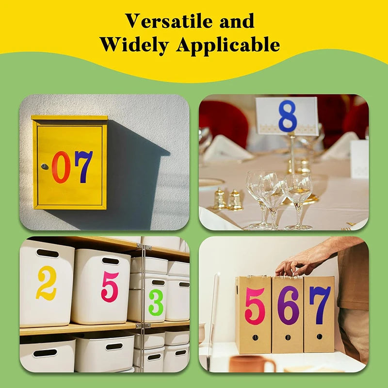 sticker numerote couleur grande taille decoratif ludique moderne adhesif porte boite lettres mur
