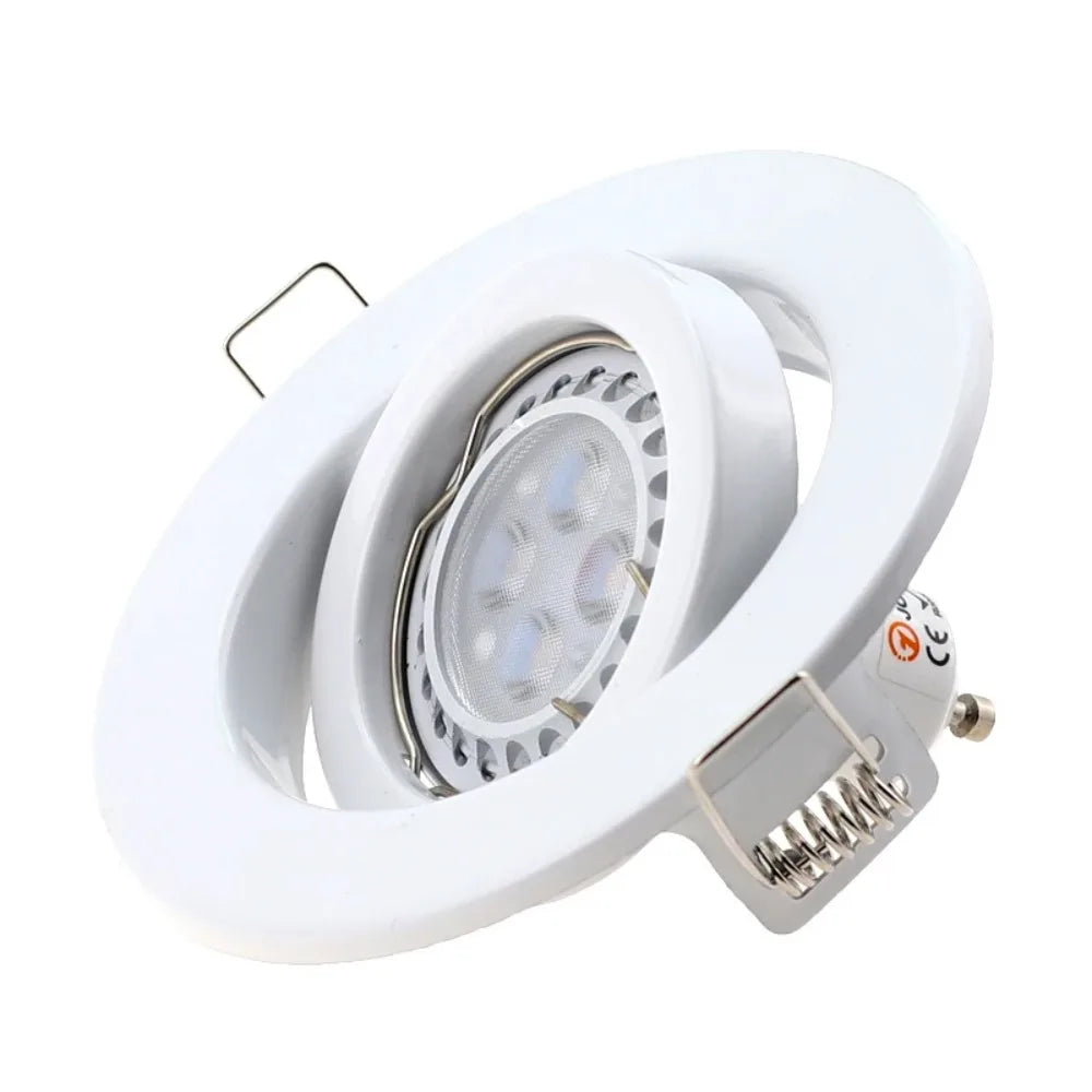 spots led blancs encastrables rond métal moderne gu10 mr16 clips facile 100mm flux lumineux