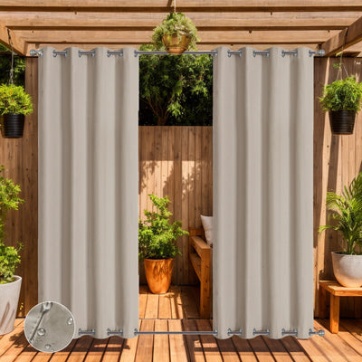 Rideau d'extérieur imperméable rouge pour patio avec double œillet