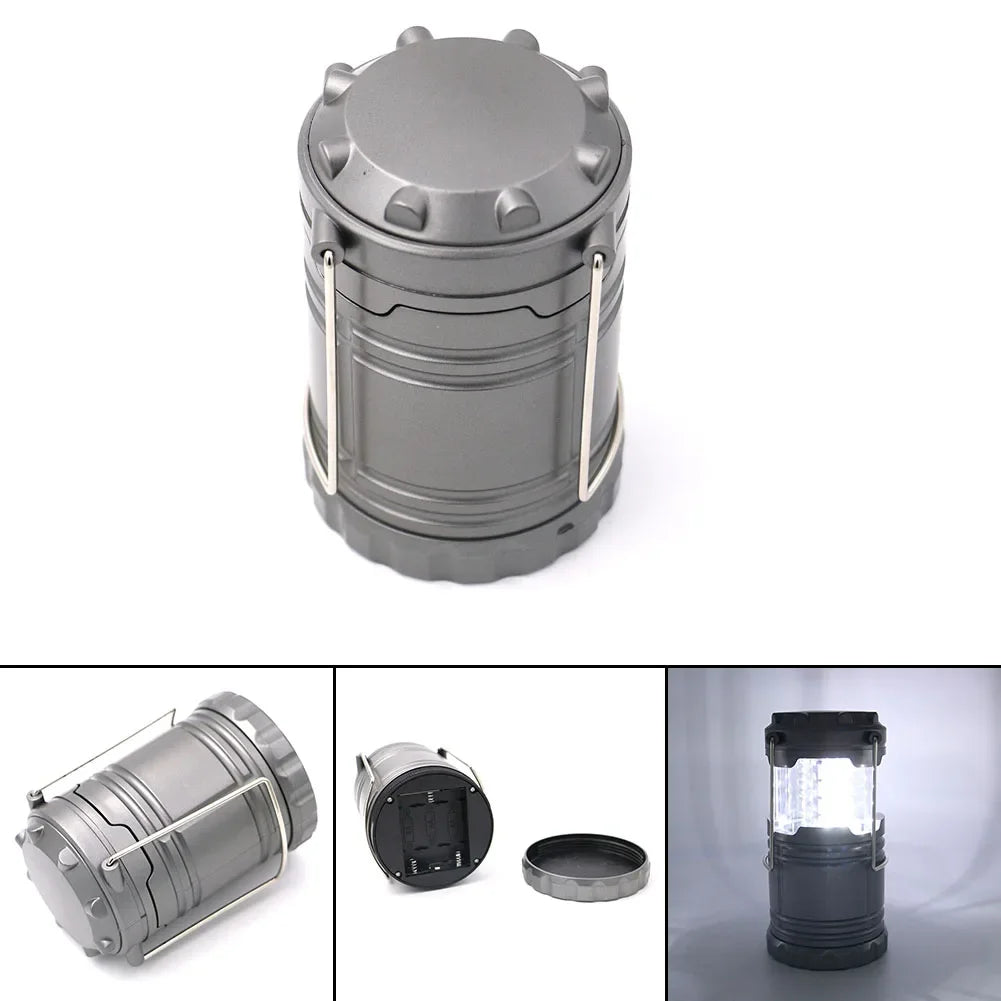 lanterne portable camping moderne transparente led noir gris compact anneau métallique rechargeable