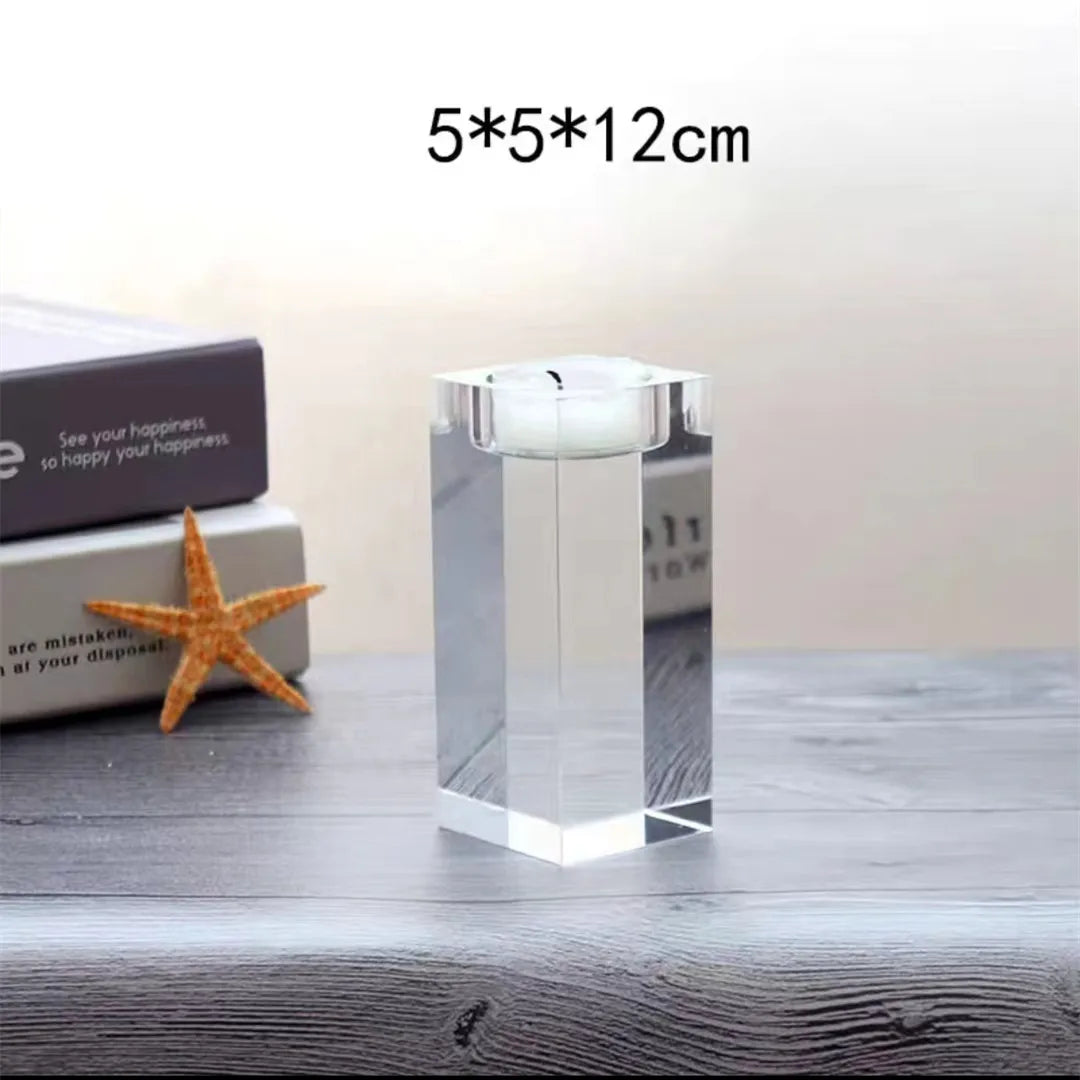 bougeoirs moderne transparents rectangulaires adhésifs chandelles bâtons décoration intérieure mariage 10cm 12cm 14cm 16cm