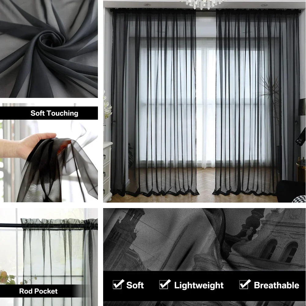 rideaux blancs légers translucides moderne maison 142x240cm polyester coton