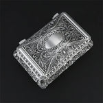 boîte bijoux argentée ornements floraux classique réutilisable rangement bijoux baroque cadenas vintage