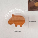 porte clés forme animaux bois naturel minimaliste suction lion girafe hippopotame tortue
