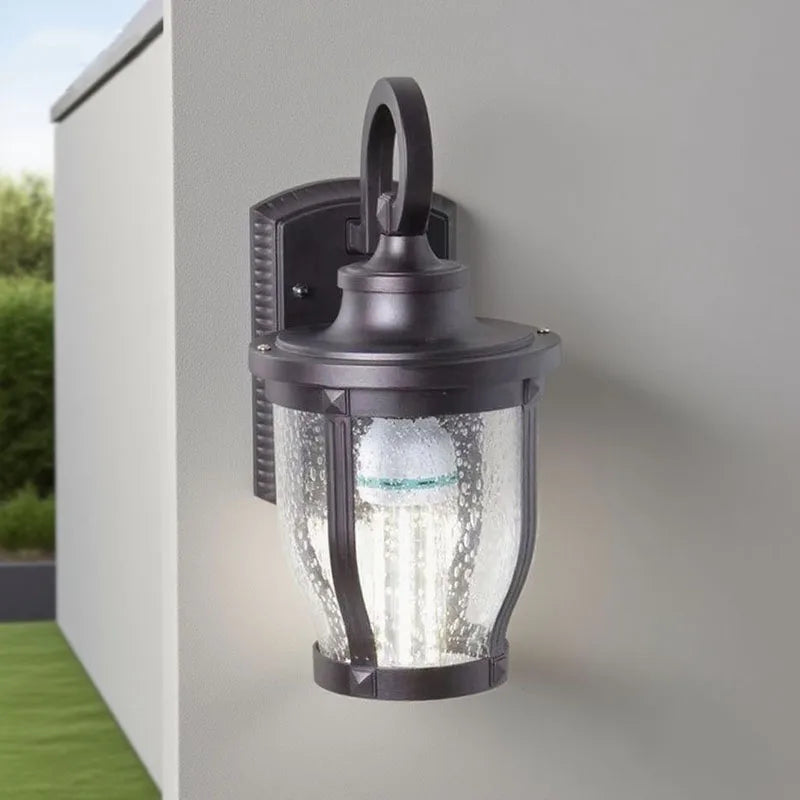 lampe murale noire transparente classique fixations industrielle led 220v e27 3ans garantie