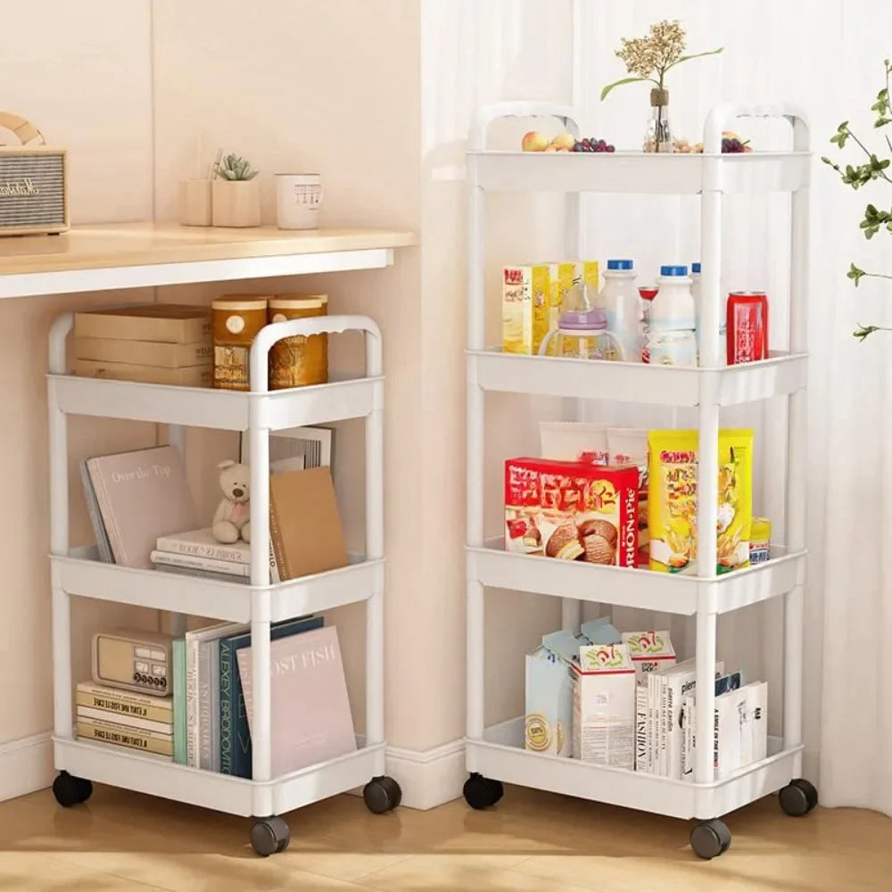 chariot roulettes blanc moderne rangement boîtes livres jouets ménagers couches largeur 36cm hauteur 91cm