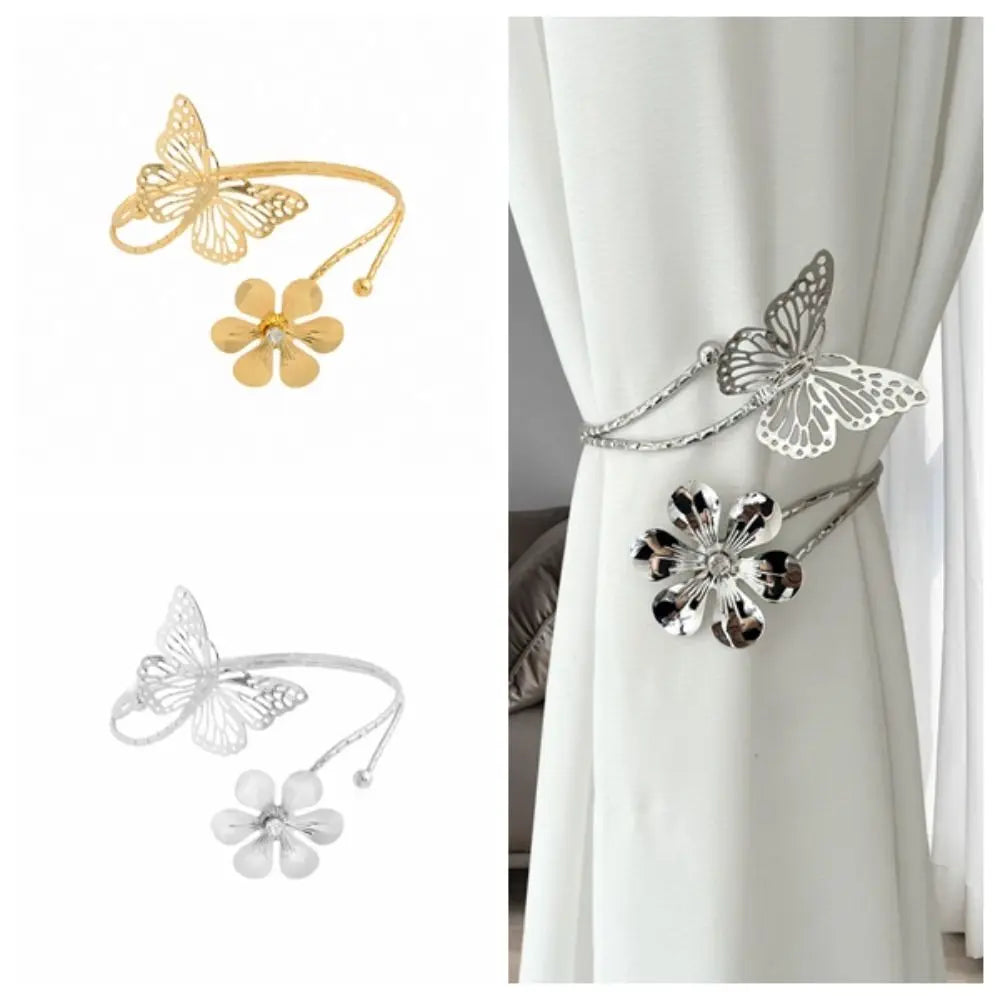 bracelet rideau papillon fleur or argent décoratif moderne élégant métal opaqué