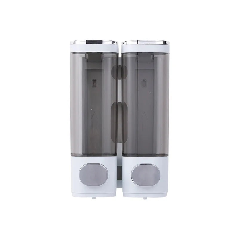 distributeur savon noir transparent moderne fixation murale bouton déclenchement lisse minimaliste