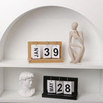 calendriers miniatures miroir rotatif noir bois clair figurines sculpture décoratif anneaux métalliques éléments décoration